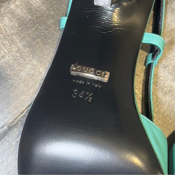 Gucci Women's Turquoise Slingback Heels Size 34 1/2 - Picture 7 of 7